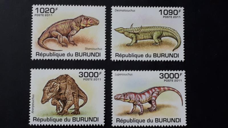 Burundi 2011. - Prehistoric crocodiles ** MNH complete set (perforated)