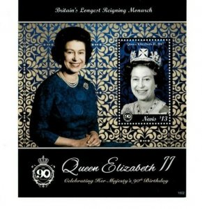 Nevis - 2016 -  HRH Queen Elizabeth II 90th Birthday  - Souvenir Sheet  - MNH
