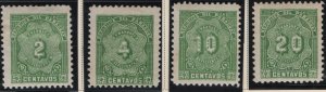 PARAGUAY J1-4 MINT (LH) F/VF SET OF 4