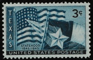 US 938 Statehood Texas 3c single (1 stamp) MNH 1945