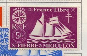 St Pierre and Miquelon 1942-50 Early Issue Fine Mint Hinged 5F. 194863