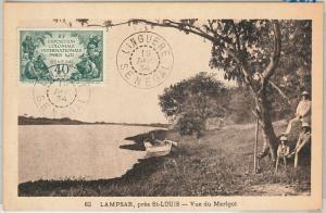 SENEGAL -  POSTAL HISTORY:  COLONIAL EXPO stamp on POSTCARD: LINGUERE 1934