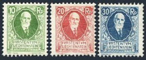 Liechtenstein B1-B3,MNH.Michel 72-74. Prince Johann II,85th birthday,1925.