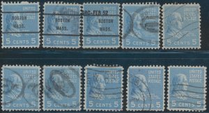 US 810 5 cent Presidential Issue; Used; Lot of 10 -- See details and scan