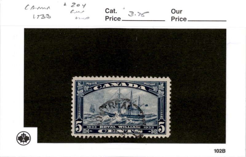 Canada, Postage Stamp, #204 Used, 1933 Steamship Royal William (AO)