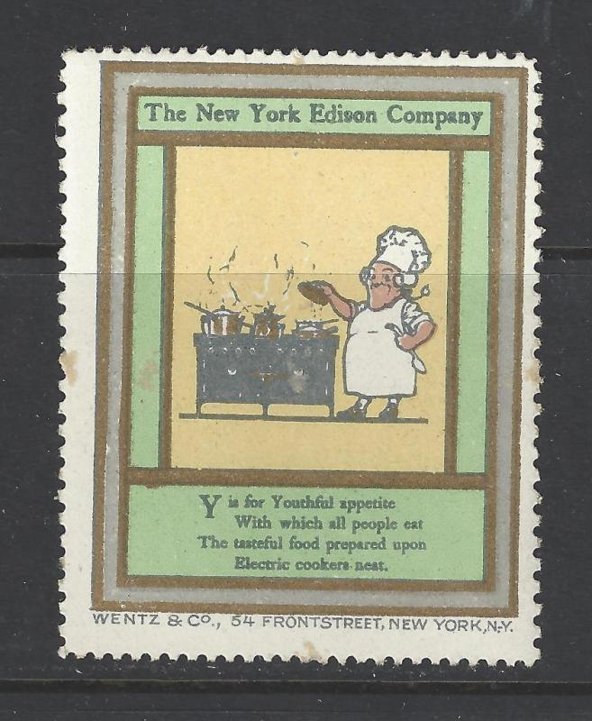 Early 1900s NY Edison Electrical Co Promotional Poster Stamp - Many Diff (AV134)