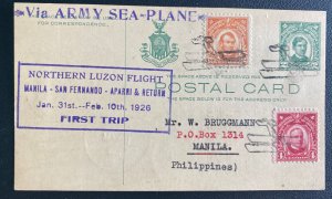 1931 Manila Philippines First Return Flight Postcard Cover FFC Only 37 Flown