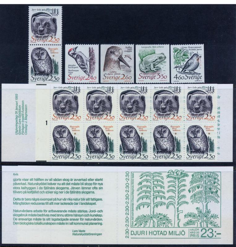 SWEDEN 1723-1724a, 1725-1728 Endangered Species. MNH