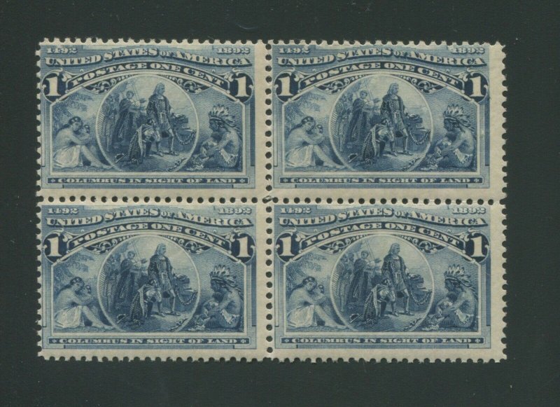 1893 United States Postage Stamp #230 Mint Never Hinged OG Block of 4