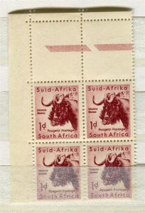 SOUTH AFRICA; 1954 Wildlife 1d. issue MINT MNH SHEET MARGINAL Positional BLOCK