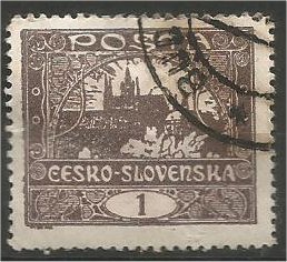 CZECHOSLOVAKIA, 1919, used 1h, Hradcany, Scott 41