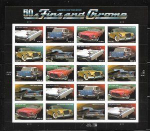 Scott #4357a 42c Automobiles of the 1950s F VF MNH - Pane of 20