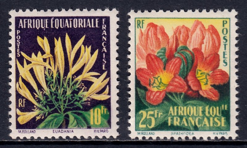 French Equatorial Africa - Scott #200-201 - MNH - Glazed gum - SCV $3.30