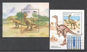 Wb120-121 1992,1995 Sahara Fauna Reptiles Prehistoric Animals Dinosaurs 2Bl Mnh