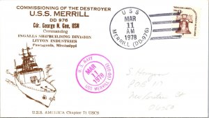 USS Merrill Destroyer Commissioned - 3.11.1978 - Pascagoula, Miss - F44652