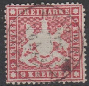 Mi: 19y    0.05mm  used  1861   Wurttemberg Cat € 320