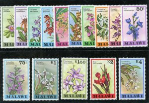 Nyasaland-Malawi 1979 QEII Orchids set complete MNH. SG 577-591. Sc 327-341.