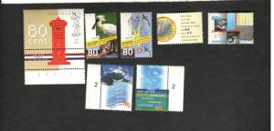 7 Ass't Lot 1999 Netherlands Sc #1019-022 #1027-28 #1036 / MNH stamps