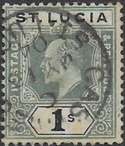 St Lucia 48    1902   1 sh  fine used