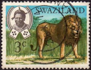 Swaziland 163 - Used - 3c Lion (1969) (cv $9.50)