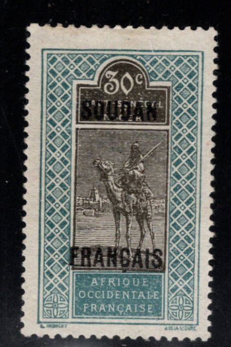French Sudan Scott 33 Mint Hinged, MH*, small thin
