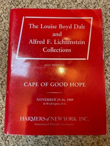 DALE-LICHTENSTEIN Cape of Good Hope #13 - Nov. 25-26, 1989 H.R. Harmer Auction