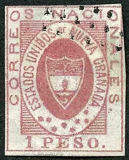 Colombia SG15 1861 1p red Cat 350 pounds