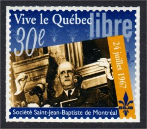 Charles De Gaulle Vive le Quebec Libre 1997 Societe St Jean Baptiste SSJB
