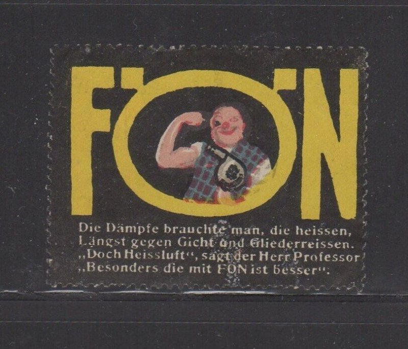 Germany - FÖN Hairdryer Uses Series Advertising Stamp, Heat Therapy Muscles - NG