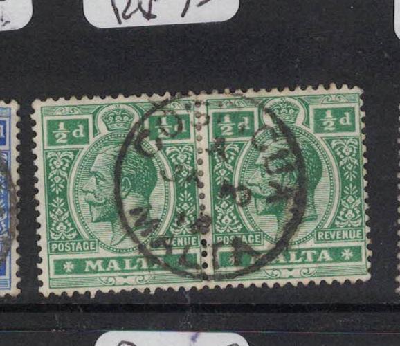 Malta 1/2d Pair Cospicua Cancel VFU (4drr)