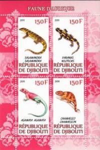 Djibouti 2011 Reptile Nile Lizard Fire Salamander Animal MNH