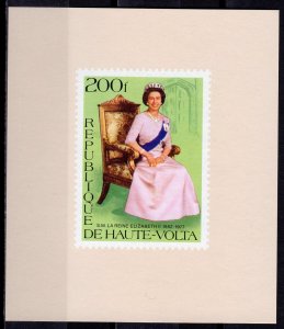 Upper-Volta 1977 Sc#436 QUEEN ELIZABETH II SILVER JUBILEE DELUXE IMPERFORATED