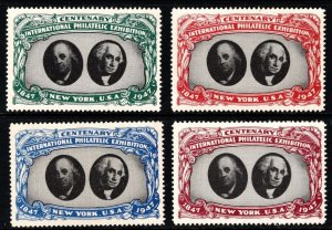 1947 US Poster Stamps New York International Philatelic Exhibition Set/4 MNH