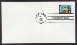 US Kwanzaa 2001 Uncacheted U/A FDC BIN