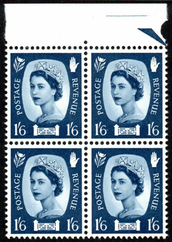 1969 Northern Ireland Sg NI11 1s6d grey-blue Margin Block of 4 Unmounted Mint