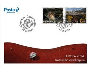 Faroe Islands Denmark 2024 Europa Undewater flora and fauna set of 2 stamps FDC