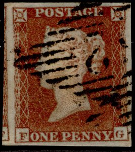 GB QV SG8, 1d red-brown PLATE 122, FINE USED. Cat £38. IRELAND FG