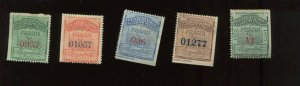 16T1-16T5 Western Union Telegraph Co. Mint/Unused Run of5 Stamps (Bx 3617) 