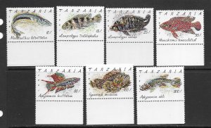 Tanzania 816-22 MNH Fish set cpl. set , vf. 2022 CV $ 10.80