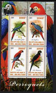 BURUNDI - 2011 - Parrots - Perf 4v Sheet - MNH - Private Issue