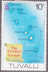 Tuvalu 29 Map of Tuvalu Islands 1976