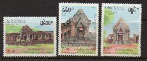 Laos 1992 Wat Phou VF MNH (1082-4)