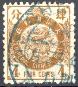 China 1897 Dragon stamp printed in Japan (4c) Used