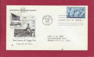 1945 3c U. S. NAVY, Seamen in Summer Uniform #935, FDC,