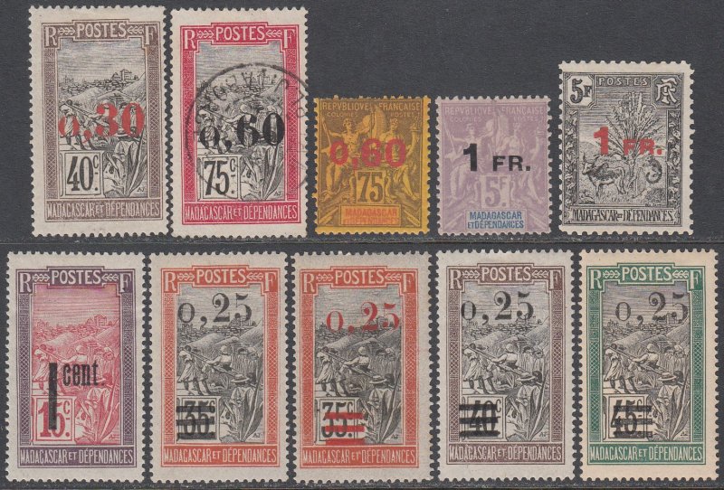 Madagascar 125-134 MLH / Used (see Details) CV $170.60