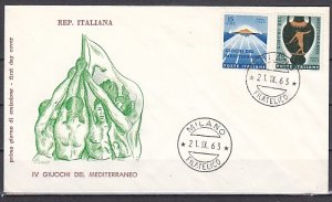 Italy, Scott cat. 882-883. Mediterranean Games. First day cover. ^