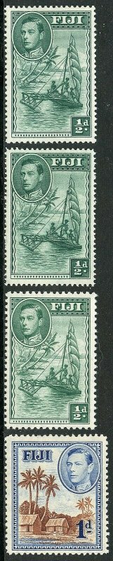 FIJI  SCOTT#117/31B PERF VARIETIES INCLUDED  MINT HINGED AND NH SCOTT  $216.90+