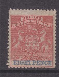 RHODESIA, 1892 8d. Red & Ultramarine, lhm.