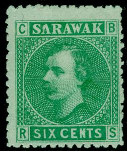 SARAWAK SG5, 6c green/green, UNUSED.