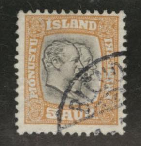 Iceland Scott o33 1907-8 official engraved center used Thin